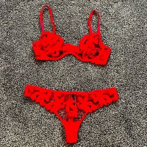 Victoria’s Secret Very Sexy red bra and panties, new w/o tags size 32 C